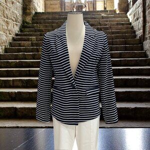 41 Hawthorn Navy & White Striped Knit Blazer - Women's‎ Small Office Casual